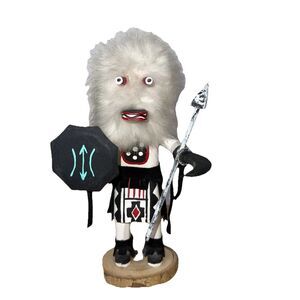 Native American Kachina Doll Buffalo By Thompson Handmade And Signed 7”